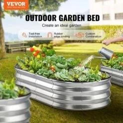 Galvanized Raised Garden Bed Kit 4 X 2 X 1 Ft. Metal Raised Garden Beds Outdoor For Vegetables, Gardening Planter Box 12 Galvanized Raised Garden Bed Kit 4 X 2 X 1 Ft. Metal Raised Garden Beds Outdoor For Vegetables, Gardening Planter Box -Vevor silver raised planter boxes ldsjszzctys474n4rv0 c3 1000