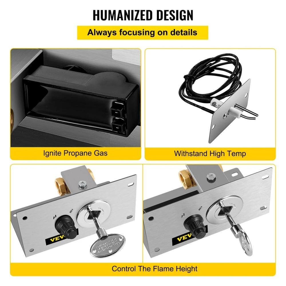 Fire Pit Gas Burner Spark Ignition Kit 300K BTU Fire Pit Ignition System With 1/2 In. Key Valve Fire Pit Igniter, Silver 7 Fire Pit Gas Burner Spark Ignition Kit 300K BTU Fire Pit Ignition System With 1/2 In. Key Valve Fire Pit Igniter, Silver - Image 5