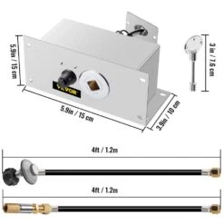 Fire Pit Gas Burner Spark Ignition Kit 300K BTU Fire Pit Ignition System Stainless Steel Fire Pit Igniter With Key Valve -Vevor silver vevor accessories rqtz9bx68yji59vk9v0 76 1000