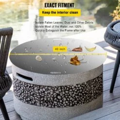 Fire Pit Lid Round 40 In. Foldable Fire Pit Ring Snuff Cover 430 Stainless Steel Fire Pit Spark Screen Cover -Vevor silver vevor fire pit covers and accessories gzzdsrshpgz40yc01v0 1f 1000