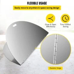 Fire Pit Lid Round 40 In. Foldable Fire Pit Ring Snuff Cover 430 Stainless Steel Fire Pit Spark Screen Cover -Vevor silver vevor fire pit covers and accessories gzzdsrshpgz40yc01v0 44 1000