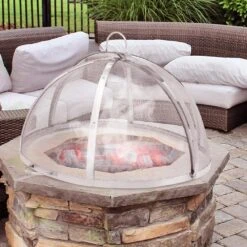 Firepit Spark Screen Lid 30 In. Dia. Outdoor Firepit Ring Cover Round Accessories Fire Pit Metal Cover -Vevor silver vevor fire pit covers and accessories hkwz201bxgqxt4q0kv0 31 1000