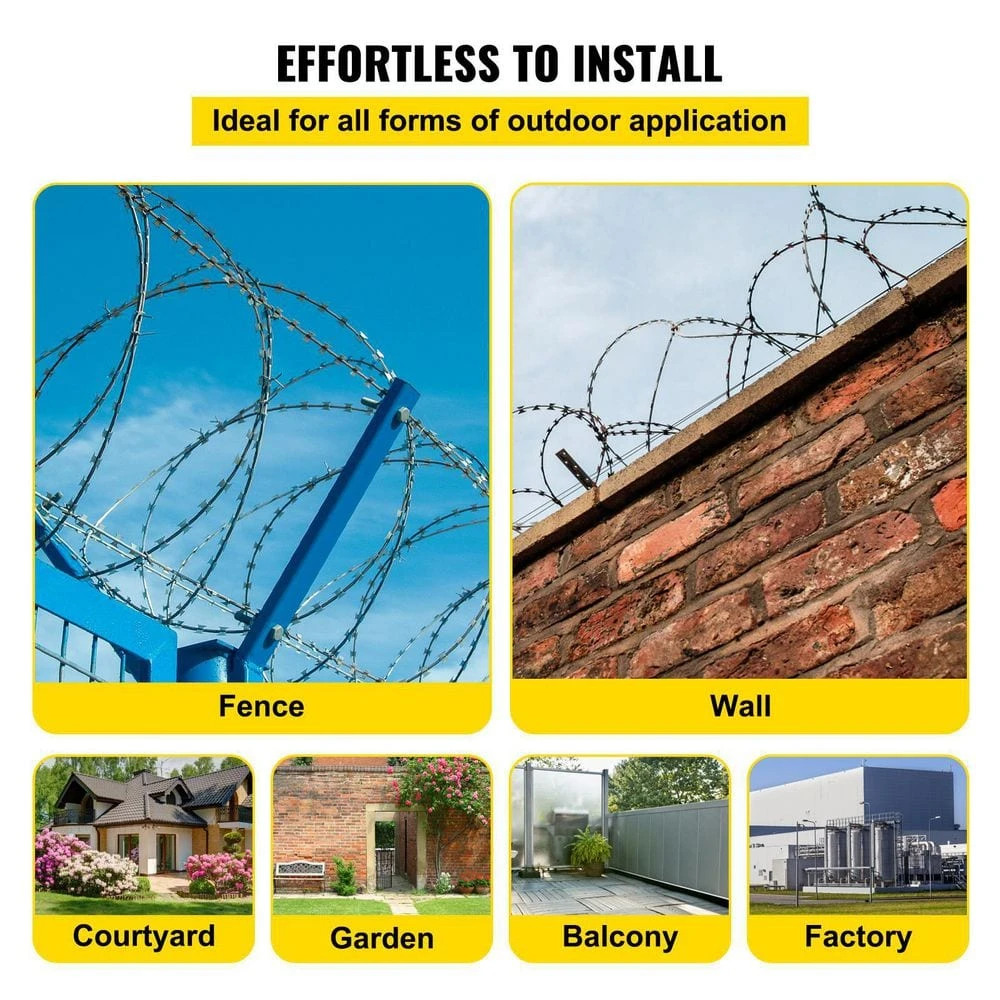 Razor Wire 246 Ft. Galvanized Barbed Wire Razor Ribbon Barbed Wire 5 Coils 49 Ft. Per Roll Garden Fence 8 Razor Wire 246 Ft. Galvanized Barbed Wire Razor Ribbon Barbed Wire 5 Coils 49 Ft. Per Roll Garden Fence - Image 6