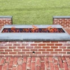 Fire Pit Pan 49 X 8 In. Stainless Steel Linear Trough Fire Pit Pan And Burner 90 K BTU Built-in Fire Pit Burner Pan -Vevor silver vevor gas fire pits skhp48x6x20000001v0 31 1000