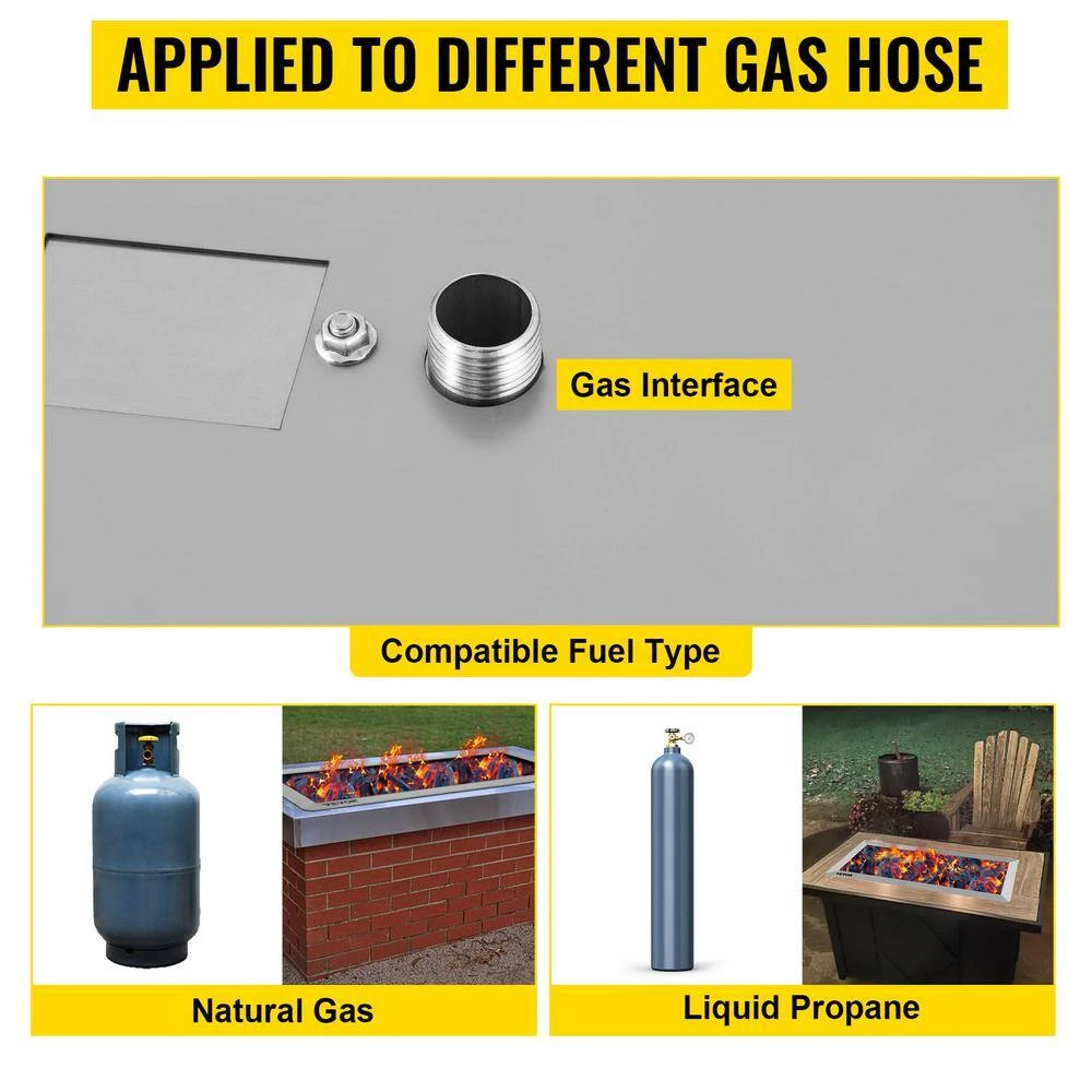 Stainless Steel Linear Trough Fire Pit Pan And Burner 49 X 16 In. Fire Pit Pan 185 K BTU Built-in Fire Pit Burner Pan 6 Stainless Steel Linear Trough Fire Pit Pan And Burner 49 X 16 In. Fire Pit Pan 185 K BTU Built-in Fire Pit Burner Pan - Image 4