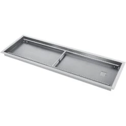 Stainless Steel Linear Trough Fire Pit Pan And Burner 49 X 16 In. Fire Pit Pan 185 K BTU Built-in Fire Pit Burner Pan