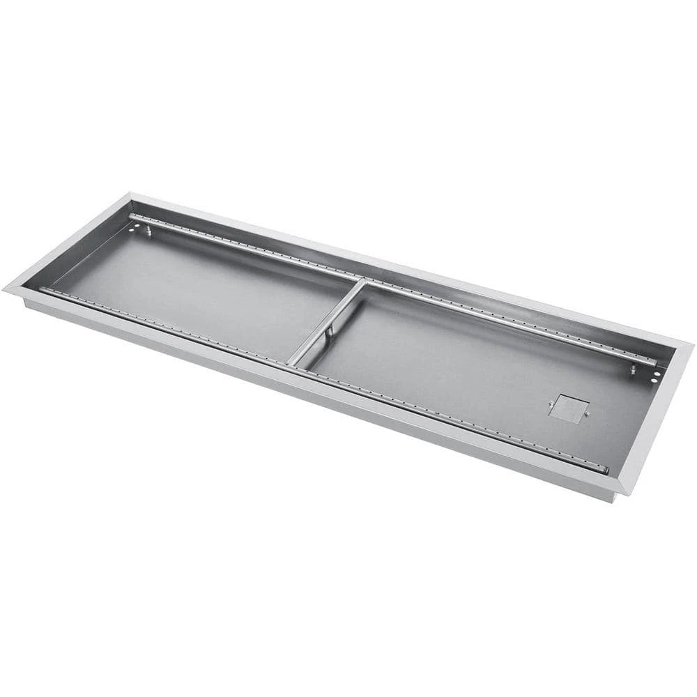 Stainless Steel Linear Trough Fire Pit Pan And Burner 49 X 16 In. Fire Pit Pan 185 K BTU Built-in Fire Pit Burner Pan 3 Stainless Steel Linear Trough Fire Pit Pan And Burner 49 X 16 In. Fire Pit Pan 185 K BTU Built-in Fire Pit Burner Pan