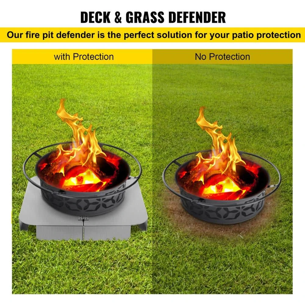 Fire Pit Heat Shield 26 X 26 In. High Temp Aluminum Fire Pit Heat Deflector For Grass Lawn Guard Fire Pit Mat, Square 6 Fire Pit Heat Shield 26 X 26 In. High Temp Aluminum Fire Pit Heat Deflector For Grass Lawn Guard Fire Pit Mat, Square - Image 4