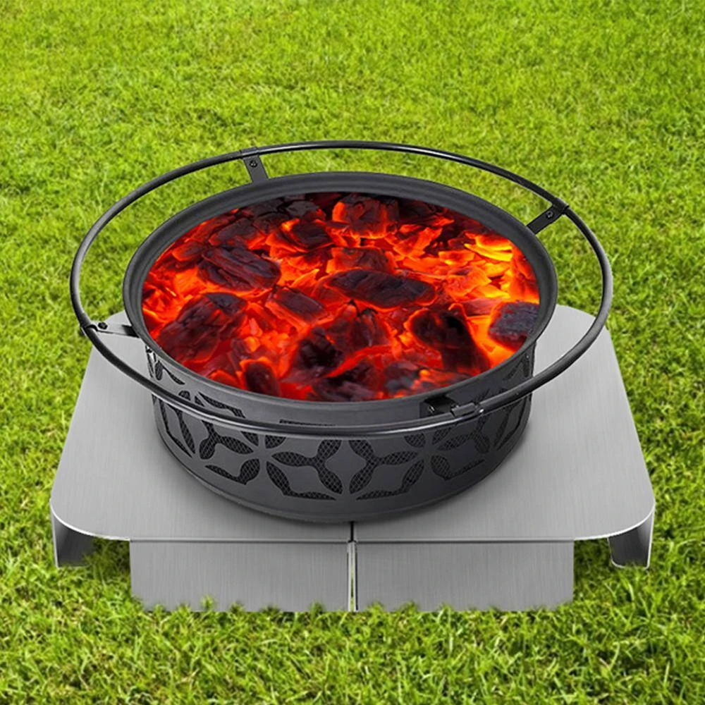 Fire Pit Heat Shield 26 X 26 In. High Temp Aluminum Fire Pit Heat Deflector For Grass Lawn Guard Fire Pit Mat, Square 10 Fire Pit Heat Shield 26 X 26 In. High Temp Aluminum Fire Pit Heat Deflector For Grass Lawn Guard Fire Pit Mat, Square - Image 8