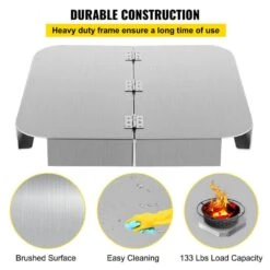 Fire Pit Heat Shield 26 X 26 In. High Temp Aluminum Fire Pit Heat Deflector For Grass Lawn Guard Fire Pit Mat, Square 12 Fire Pit Heat Shield 26 X 26 In. High Temp Aluminum Fire Pit Heat Deflector For Grass Lawn Guard Fire Pit Mat, Square -Vevor silver vevor outdoor fireplaces skhpdzycl2626sa1ev0 4f 1000
