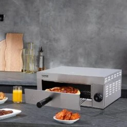 Electric Countertop Pizza Oven 12 In. 1500-Watt Commercial Pizza Oven W/0-Minutes To 60-Minutes Timer Outdoor Pizza Oven -Vevor silver vevor pizza ovens ctsdpslbxg1dwglzuv1 31 1000