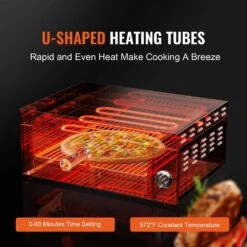 Electric Countertop Pizza Oven 12 In. 1500-Watt Commercial Pizza Oven W/0-Minutes To 60-Minutes Timer Outdoor Pizza Oven -Vevor silver vevor pizza ovens ctsdpslbxg1dwglzuv1 4f 1000