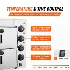 Commercial Pizza Oven Countertop, 16 In. Electric Outdoor Pizza Oven In Stainless Steel With Stone And Handle -Vevor silver vevor pizza ovens fmdrpslscsxnxr1rgv1 1f 1000