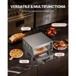 Electric Countertop Pizza Oven 16 In. 1700-Watt With Adjustable Temp And Time, Outdoor Pizza Oven -Vevor silver vevor pizza ovens tmsdpslbs117ofnenv1 fa 1000