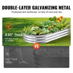 6 Ft. X 3 Ft. X 1 Ft. Raised Garden Bed Galvanized Metal Planter Box With Open Base Outdoor Planting Boxes -Vevor silver vevor raised planter boxes ldsjszzctys70d35ov0 1f 1000