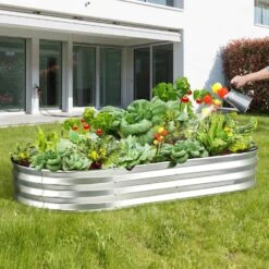 6 Ft. X 3 Ft. X 1 Ft. Raised Garden Bed Galvanized Metal Planter Box With Open Base Outdoor Planting Boxes -Vevor silver vevor raised planter boxes ldsjszzctys70d35ov0 31 1000