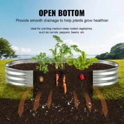 6 Ft. X 3 Ft. X 1 Ft. Raised Garden Bed Galvanized Metal Planter Box With Open Base Outdoor Planting Boxes -Vevor silver vevor raised planter boxes ldsjszzctys70d35ov0 44 1000