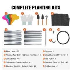 6 Ft. X 3 Ft. X 1 Ft. Raised Garden Bed Galvanized Metal Planter Box With Open Base Outdoor Planting Boxes -Vevor silver vevor raised planter boxes ldsjszzctys70d35ov0 76 1000