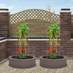 11.8 In. X 11.8 In. X 46.1 In. Tomato Cage Square Plant Support Cages Silver Steel Tomato Towers, (10-Pack) -Vevor silver vevor tomato cages fxkzdfqzz1246au8wv0 31 1000