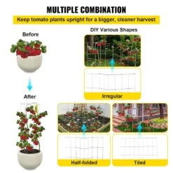 11.8 In. X 11.8 In. X 46.1 In. Tomato Cage Square Plant Support Cages Silver Steel Tomato Towers, (10-Pack) -Vevor silver vevor tomato cages fxkzdfqzz1246au8wv0 44 1000