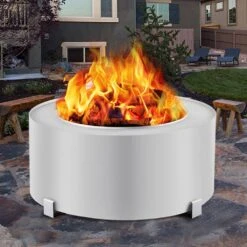 Stove Bonfire 26.7 In. Dia Stainless Steel Smokeless Fire Pit Double Wall Design Smokeless Fire Bowl For Picnic Camping -Vevor silver vevor wood burning fire pits ytsyxbxgh28 5dud9v0 31 1000