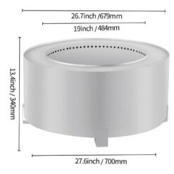 Stove Bonfire 26.7 In. Dia Stainless Steel Smokeless Fire Pit Double Wall Design Smokeless Fire Bowl For Picnic Camping -Vevor silver vevor wood burning fire pits ytsyxbxgh28 5dud9v0 76 1000