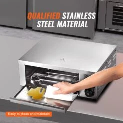 Electric Pizza Oven Countertops Outdoor Pizza Oven 12 In. 1500W With Temp Control & 0-120 Min Timer In Stainless Steel -Vevor sliver vevor pizza ovens clmdrpsldcsxbi3u5v1 44 1000
