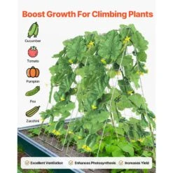 Cucumber Trellis For Climbing Plants 35 In. X 55 In. Foldable Cucumber Trellis Set With Plant Clips Outdoor 2025 Upgrade -Vevor sliver vevor tomato cages hgpjtxczaxj3jgfluv0 1f 1000