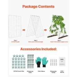Cucumber Trellis For Climbing Plants 35 In. X 55 In. Foldable Cucumber Trellis Set With Plant Clips Outdoor 2025 Upgrade -Vevor sliver vevor tomato cages hgpjtxczaxj3jgfluv0 fa 1000