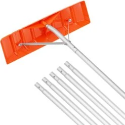 Snow Roof Rake 25 In. Plastic Blade Snow Removal Tool 21 Ft. Reach Aluminium Handle Superior Roof Shovel