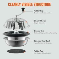 Leaf Bowl Trimmer 16 In. Trimmer Bowl Manual Bud Trimmer With Stainless-Steel Blades Reaper Cutter For Twisted Spin Cut -Vevor specialty garden tools sdscj16inchpioobov0 4f 1000