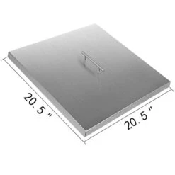 Fire Pit Lid 21 In. X 21 In. Stainless Steel Fire Pit Burner Cover 0.16 In. Thick Bonfire Lid For Drop-in Fire Pit Pan -Vevor stainless steel look vevor fire pit covers and accessories gzrshpgz21x21x101v0 d4 1000
