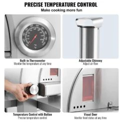 Pizza Oven 22 In. Portable Propane And Wood Fired Outdoor Pizza Oven With Thickened Cordierite Stone In Stainless Steel -Vevor stainless steel vevor pizza ovens hwpskxtjycy312ef0v0 1f 1000