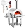 Pizza Oven 22 In. Portable Propane And Wood Fired Outdoor Pizza Oven With Thickened Cordierite Stone In Stainless Steel