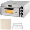 Commercial Pizza Oven 14 In. Single Deck Layer 1300-Watt Stainless Steel Electric Outdoor Pizza Oven With Stone & Shelf