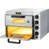 Electric Pizza Oven 14 In. Double Deck Layer Stainless Steel Outdoor Pizza Oven 1950 Watt Countertop Pizza Maker, Silver