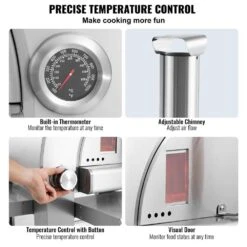 Dual Fuel Pizza Oven, 22 In. Portable Pizza Oven, Propane And Wood Powered Outdoor Pizza Oven In Stainless Steel -Vevor stainless steel vevor pizza ovens yspslys2226yylhl2v0 1f 1000