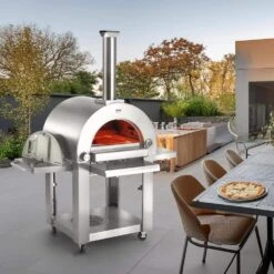 Dual Fuel Pizza Oven, 22 In. Portable Pizza Oven, Propane And Wood Powered Outdoor Pizza Oven In Stainless Steel -Vevor stainless steel vevor pizza ovens yspslys2226yylhl2v0 31 1000
