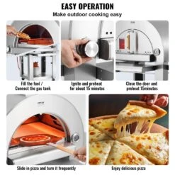 Dual Fuel Pizza Oven, 22 In. Portable Pizza Oven, Propane And Wood Powered Outdoor Pizza Oven In Stainless Steel -Vevor stainless steel vevor pizza ovens yspslys2226yylhl2v0 fa 1000