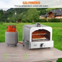 Outdoor Pizza Oven, Propane Powered, 13 In. Portable Grill With Cordierite And Built-In Thermometer In Stainless Steel -Vevor stainless vevor pizza ovens pslhwbxrqsy1252q5v0 4f 1000