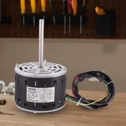1/3 HP Furnace Blower Motor 5.2 In. Shaft Length 110/120-Volt 1075 RPM 4 Speeds CW/CCW Rotation With 11 In. Hold Hoop -Vevor vevor blower motors msfgjdjg13hp48kzgv7 31 1000