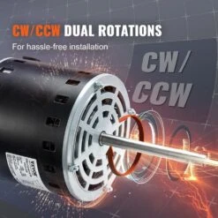 3/4HP Furnace Blower Motor 208/230-Volt 3.85 Amps 1075RPM 5 Speeds CW/CCW Rotation 48 Frame 4.8 In. Shaft Length -Vevor vevor blower motors msfgjdjg34hp581qqv6 44 1000