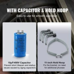 3/4HP Furnace Blower Motor 208/230-Volt 3.85 Amps 1075RPM 5 Speeds CW/CCW Rotation 48 Frame 4.8 In. Shaft Length -Vevor vevor blower motors msfgjdjg34hp581qqv6 4f 1000