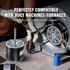 3/4HP Furnace Blower Motor 208/230-Volt 3.85 Amps 1075RPM 5 Speeds CW/CCW Rotation 48 Frame 4.8 In. Shaft Length -Vevor vevor blower motors msfgjdjg34hp581qqv6 fa 1000