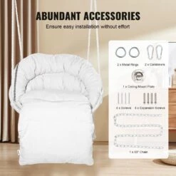 Hanging Hammock Swing Chair 330 Lbs. Capacity, Hammock Bed Macrame Hanging Chair With Cushion And Mounting Hardware -Vevor vevor camping hammocks xgsdysyqyxkzhtr7jv0 44 1000