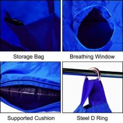 Hanging Tree Tent Max. 440 Lb. Capacity Tree Tent Swing With LED Rainbow Lights 43.4 X 46 In. Ceiling Hammock Tent, Blue -Vevor vevor camping hammocks zpetqqblue0000001v0 4f 1000