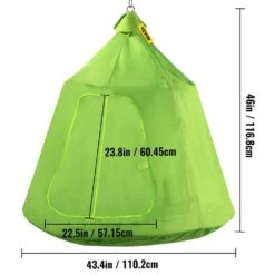 Hanging Tree Tent Max. 440 Lb. Capacity Tree Tent Swing With LED Rainbow Lights Ceiling Hammock Tent, Green 16 Hanging Tree Tent Max. 440 Lb. Capacity Tree Tent Swing With LED Rainbow Lights Ceiling Hammock Tent, Green -Vevor vevor camping hammocks zpetqqgreen000001v0 76 1000