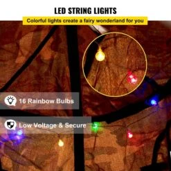 Hanging Tree Tent Max. 440 Lb. Capacity Tree Tent Swing With LED Rainbow Lights Ceiling Hammock Tent, Camouflage -Vevor vevor camping hammocks zpetqqmc000000001v0 1f 1000