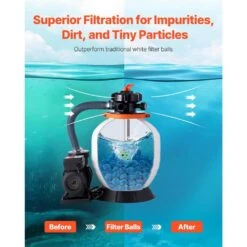 Pool Filter Balls For Sand Filter 4 Lbs. Filter Balls Replace Pool Filter Sand Reusable Blue Filter Cartridge 100sq. Ft -Vevor vevor cartridge pool filters slbglqls4lbszki05v0 4f 1000