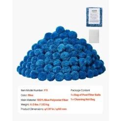 Pool Filter Balls For Sand Filter 4 Lbs. Filter Balls Replace Pool Filter Sand Reusable Blue Filter Cartridge 100sq. Ft -Vevor vevor cartridge pool filters slbglqls4lbszki05v0 76 1000